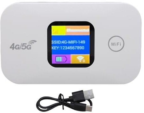 Hotspot WiFi Mobile, Router WiFi Portatile 4G LTE 300 Mbps con Slot della Scheda SIM, Display LED, Supporto 10 Dispositivi, per Campeggiatori, e Viaggi