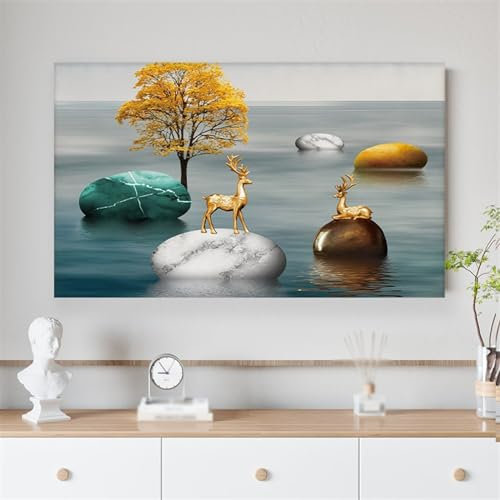 WYBZDA Elasticità Copertura TV A Prova di Polvere per 32-85in Curvo/Piatto Copertura Protettiva TV A Prova di Polvere Tutto Compreso Protettori Schermo per TV(Deer,46-50inch)