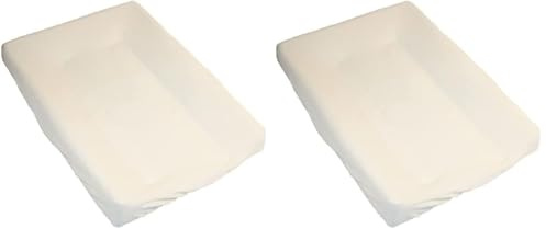 babyCalin - Housse de matelas à langer en éponge Écru 50 x 70 cm (Lot de 2)