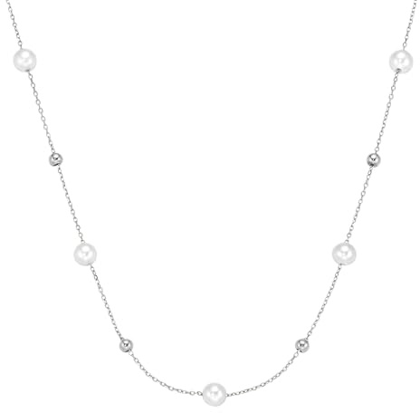 Giorgio Martello Milano Collier Collier mit Süßwasser-Perlen, Silber 925