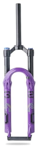 HWEVDHJ 26/27.5/29 Inch Bike Air Suspension Forks 1-1/8 Straight Tube Mountain Bike Front Forks 120mm Travel Bike Forks 100mm Hub Spacing Disc Brake Manual Lockout(Purple,29inch)