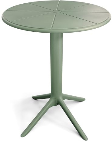 di volio Gartentisch DEGO - runder Outdoor Tisch für Balkon & Terrasse, Ø60 cm, wetterfest (Grün)