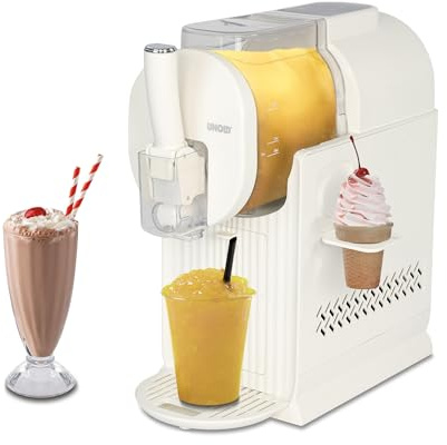 UNOLD 2in1-Slush- & Softeismaschine Sofia – Kompressorkühlung, 5 Programme & 2L Fassungsvermögen - inkl. Waffelhalter & Rezeptheft für Slushie, Milkshakes und vieles mehr, für Slush, Shakes uvm