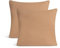 leevitex Jersey Kissenbezug 80 x 80 cm | 2er Set | 100% Baumwolle | 170 g/m² | Öko Tex | Sand/Cappuccino