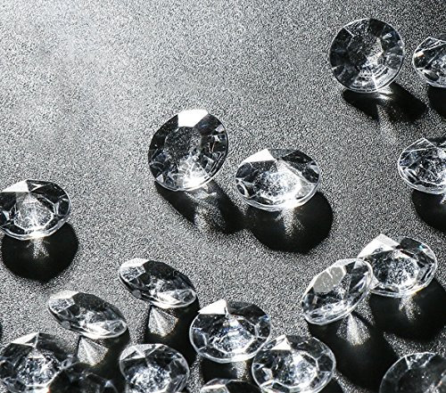 ABSOFINE Deko Diamanten 12mm 2000Stk Farblos Funkelnde Diamantkristalle Streudeko Deko Steine Kristalle Diamanten