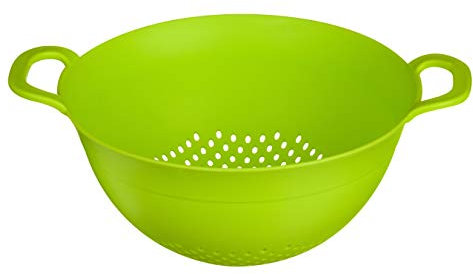 Premier Housewares Lime Green Plastic Large Colander Strainer With Holes Ideal For Washing And Draining Vegetables Pasta Food Strainer With Handles Perfect For Daily Use 26 x 14 x 44