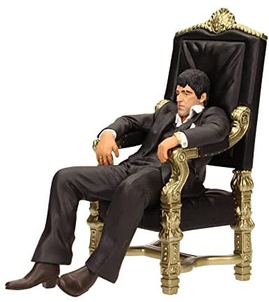 Scarface Tony Montana Figur schwarz/Gold, Bedruckt, aus 100% Kunststoff, in Geschenkverpackung.