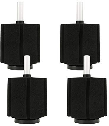 Aquarium Biochemischer Schwammfilter, 4 Stück Bio Schwämme Schwammfilter mit Airline-Schlauch Wasserfilter, Zucht, Betta, Garnelen