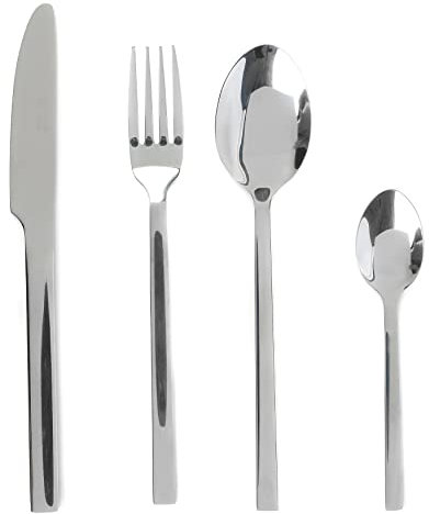 Russell Hobbs COMBO-2046 32-Piece Cutlery Set - Deluxe Vermont Stainless Steel, Dishwasher Safe Flatware, Tableware For 8 Place Settings, Mirror Polish Finish, Lightweight Design, 15 Year Guarantee