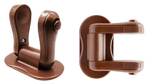 ALBOYI Door Lever Lock 2 Pack Brown Door Handle Lock Child Safety Lock Baby Proofing Door Locks Cabinet Doors Latches Adhesive Safety Locks Window Locks Balcony Door Lock