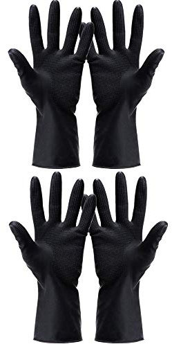 2Pairs Hair Dye Gloves Hair Color Latex Gloves for Hair Salon Hair Dyeing Cleaning Cooking Dishwashing