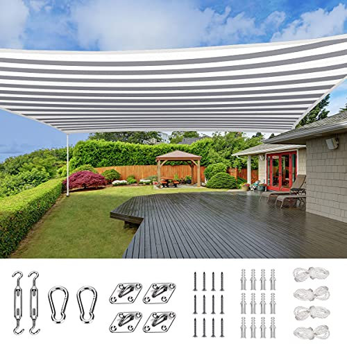 Quictent Sonnensegel für Terrasse, 6 x 7,9 m, 185 g/m², strapazierfähig, rechteckig, für den Außenbereich, UV-Block, Abdeckung für den Garten