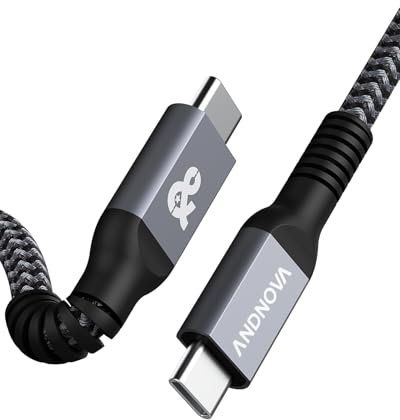 USB C to USB C 3.2 Cable (20Gbps - 6FT), ANDNOVA USB C 3.1 Gen 2 SuperSpeed Cable for HDR Video Output, 5A 100W Fast Charging Compatible with MacBook Air Pro Dell LG 4K 2K Type C Display Monitor