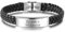 kaululu Herren Damen Paar Personalisierte Lederarmbänder mit Namen Gravur Armbänder für Männer Frauen Personalisierte Geschenke für Männer Geburtstag (Black)