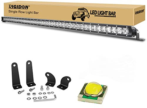 RIGIDON Einzelne reihe Led lichtleiste kfz, 12V 24V 50 Zoll 127cm 240W Strahler Spot offroad beleuchtung für SUV ATV, UTV, Traktor, LKW, Fahrzeuge, 6000K Weiß led nebelscheinwerfer, led strahler außen