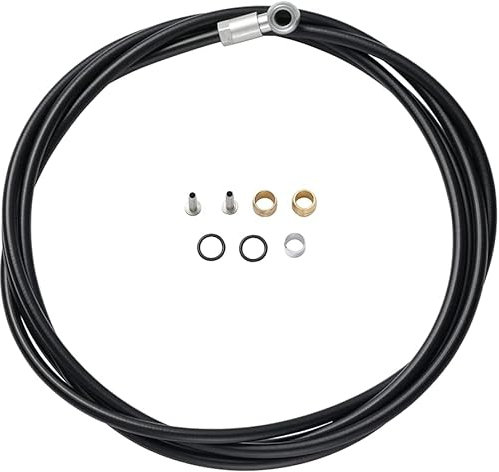 Icreopro 2000mm Bicycle Hydraulic Disc Brake Hose Kit for Shimano BH90 System, Including Banjo Adapter, Red/Gold/Silver