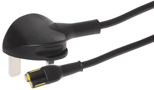 Maplin Power Lead IEC C5 Clover Leaf Plug Female to UK 3 Pin Mains Plug 5 Amp Fuse, 2m Cable