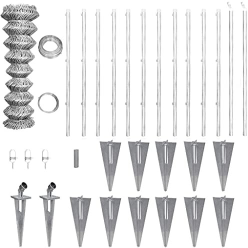 MUSEVANE weidezaun sichtschutz zaun hühnerzaun mit Pfosten Erdanker Verzinkter Stahl 25×1,25 m