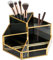 SLHEQING Makeup Organizer Black Schminktisch Organizer Glas Cosmetics Organiser Retro Kosmetik Organizer, 5 Fach Skincare Organizer