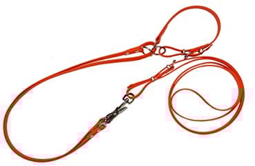 AKAH BioThane® Umhängeleine mit Halsung Orange 32-40 mm - Hundeleine Signalorange mit Halsband 19mm breit