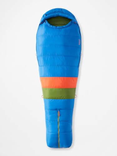 Marmot Sawtooth Long, Down Adult Mummy Sleeping Bag, 650 Duck down Filling, extra Long, Very Light and warm, 198 cm, Suitable down to -28°