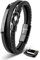 SERASAR Herrenarmband Leder 23cm Schwarz Männer Armband Armreif Herren Lederband Herrenarmreif Armschmuck Schmuck Armkette Flecht Wickelarmband Kette