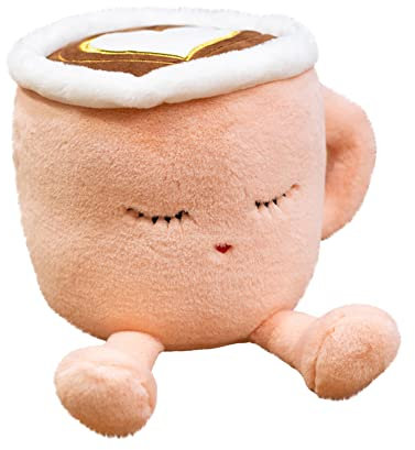 JAWSEU Bubble Tea Juguete de Peluche Boba Animal de Peluche Taza de té de Peluche Muñeca Almohada, Taza de café Linda Almohada Juguete de Peluche Almohada Decorativa Juguetes para niños (20 cm)
