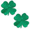 2 Stück Vier Blätter Irisch Klee Grün Emblem Glücklicherweise Shamrock 4-leaf Clover Bestickter Militär-Abzeichen Patch mit Verschluss für Rucksack Mütze Jacke Weste Tasche Kappen