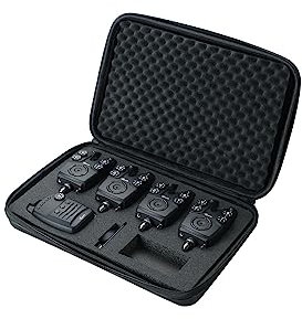 CARP ON Funk 4+1 Bissanzeiger für Karpfenangeln, wasserdicht, kabellos, mit Ohrbügel undTransportkoffer 200m