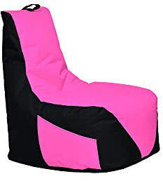 Momiralland Classic Sitzsack XXL Sitzkissen BodenKissen In- & Outdoor geeignet Gaming Sitzsack für Erwachsene und Kinder… (Schwarz - Pink, XXL - Durchmesser 78 cm - Ohne Hocker)