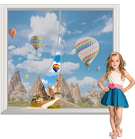 Zanzariera A Rullo 140x115cm Autoadesivo Rete Anti Zanzare A Mani Libere Auto Chiusura,Facile Da Installare Porte Scorrevoli, Garage, Finestra Grigio