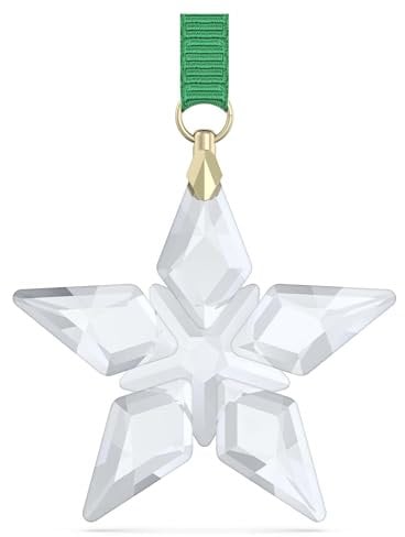 Swarovski Annual Edition Little Star Ornament 2023, Kristallornament im Stern-Design, mit Grünem Ripsband