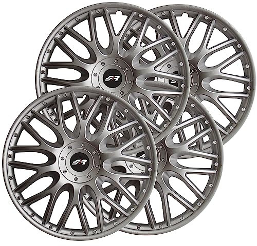 Simoni Racing ORD/13 4er Set Radkappen Radzierblenden Universal Orden 13 Zoll Radzierblenden Radkappen Radzierblenden Radzierblenden Radzierblenden Radkappen, grau