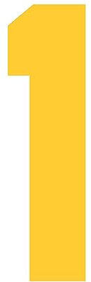 9 Jersey Number 1 Vinyl Heat Transfer Iron on Number Bold Solid Font for Football Baseball Sports T-Shirt Yellow