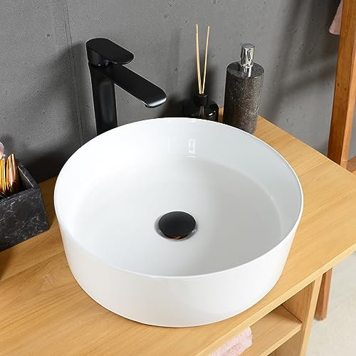 Keramik Aufsatzwaschbecken rund weiss 40 cm Waschbecken Keramikbecken Bad Wohnfreuden