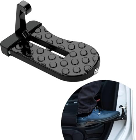 Marchepied de Porte de Voiture, Pédale Porte Voiture Pliable, Alliage D'aluminium Marchepied Porte Toit Pliable, avec Marteau Sécurité, pour Voiture Camion Caravane SUV (Charge200 Kg)