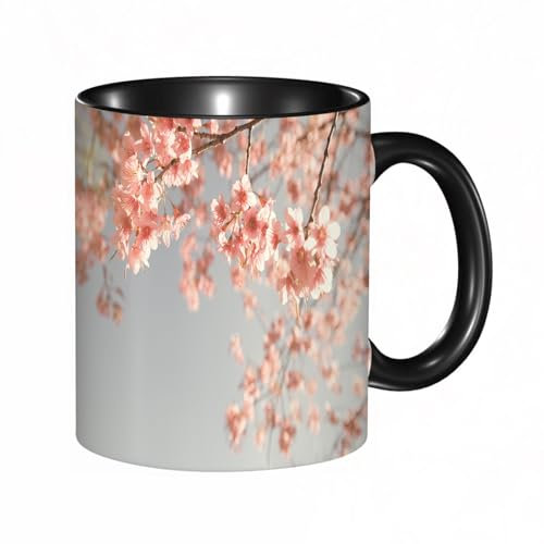 Tasse Keramik Wunderschöner blühender Sakura-Baum. Frühlingsszene im Freien. Selektiver Fokus Kaffeetassen Große 330ml Mit Henkel 100% Handbemalt Trinkgläser Mit Griff Personalisierte Geschenk