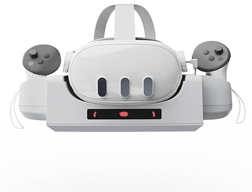 BeisDirect Ladestation für Meta Quest 3 VR Headset und Touch-Controller, Wandmontierbare Griff-Ladestation mit Aufbewahrungsregal