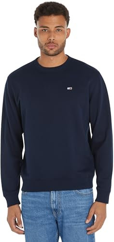 Tommy Jeans Uomo Felpa Regular Flag Senza Cappuccio, Blu (Dark Night Navy), XXL