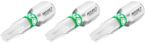HAZET Bit 2223N-T20/3 – 3-teiliges Bit-Set mit Innen TORX T20, 1/4 Zoll Sechskant, 25 mm Länge, farbcodiert, für Hand- und Maschinenbetrieb, hohe Standzeit