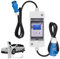 Mobile Digital Electricity Meter, 230 V Power Consumption Meter Socket Digital Electricity Meter IP65 Waterproof KWH Meter with 3 Meter Rubber Hose Cable for Electric Behicles Motorhomes