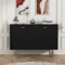 HOLTICO Sideboard Buffet Schrank, Moderner Akzentschrank mit 4 Türen und Einstellbar Regalen, Kommoden & Sideboards für Wohnzimmer, Esszimmer, Schwarz