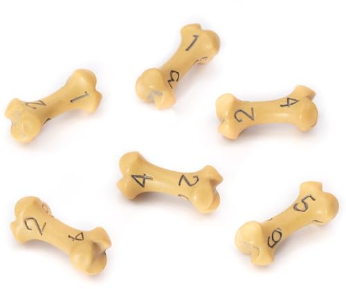 Set Dadi D6 - Set di Sei Dadi 6 Facce - Dadi per GDR a Tema Teschio & Ossa. Dadi Particolari per D&D, Dungeons & Dragons (DND), Warhammer, Pathfinder, Magic the Gathering (MTG). (Giallo)