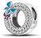 Symretie Damen 925 Sterling Silber Charm Anhänger Buchstaben O Beads Charms Kompatibel mit Europäischen Armbänder und Halskette