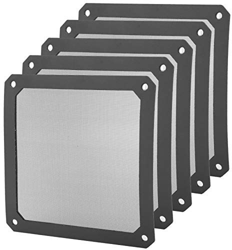Yctze Magnetic PC Cooler Fan Dust Filter - 120mm White PVC Dustproof Mesh Frame for Computer Case, Air Vent Cover with Nylon Grill