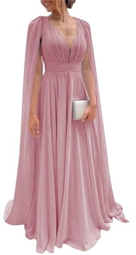 WSEYU Robes longues de demoiselle d'honneur pour mariage, robes d'invitées de mariage pour femmes, robes de soirée formelles, Rose foncé, 54