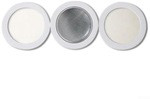 Vilgftyiet Ricambi essenziali per la tua moka Pot 3 guarnizioni in silicone, 1 rete in alluminio (12 tazze), M955D19SU050IHU755GALG9C3KZWL