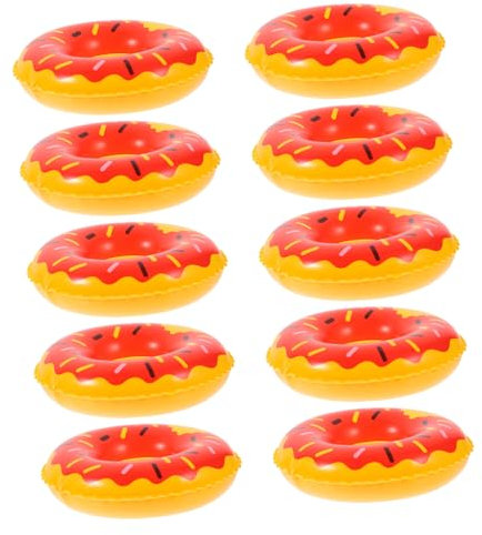 TOYANDONA 10stücke Mini Schwimmring Teiliges Donut Design Für Partys Geburtstagsfeiern Und Foto-Requisiten Leichtes Material Für Puppenhaus-Dekoration Bunte Schwimmreifen Für Erwachsene