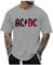 ACDC T-shirt Herren Power Up Cover Tshirt Rock Music Band AC DC PWR UP Stage Lights T-Shirts Fan-Shirt Hells Bells High Voltage Hard Rock T Shirt für Herren Damen Schwarz Weiss