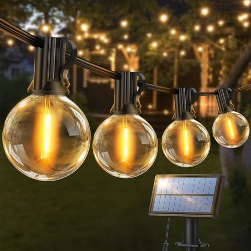 LED Lichterkette Außen Strom solar-15M - Outdoor Lichterketten mit Aussen Wetterfest G40 Glühbirne Warmweiß Aussenlichterkette für Balkon Garten Pavillon Terrasse Vorzelt